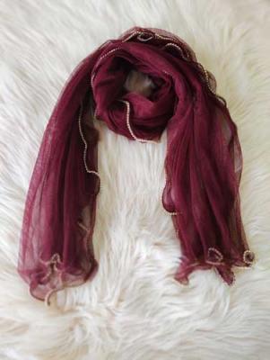Net Dupatta Mahroon