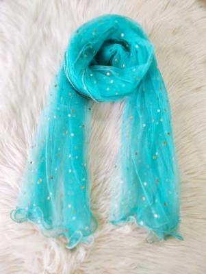Net Dupatta Dotted Aqua