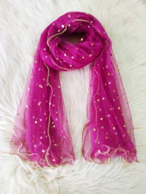 Net Dupatta Dotted Dark Purple