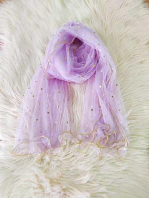 Net Dupatta Dotted Light Purple