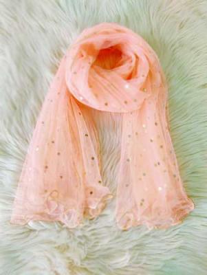 Net Dupatta Dotted Peach