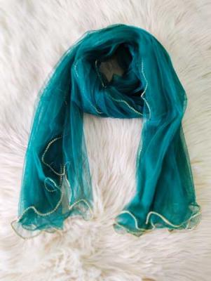 Net Dupatta Dark Green