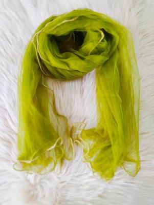 Net Dupatta Olive Green
