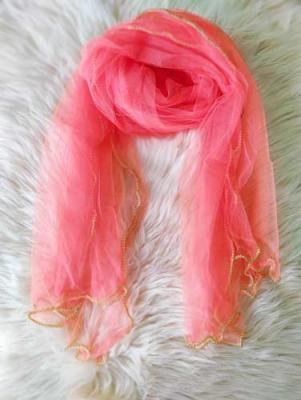 Net Dupatta Dark Peach